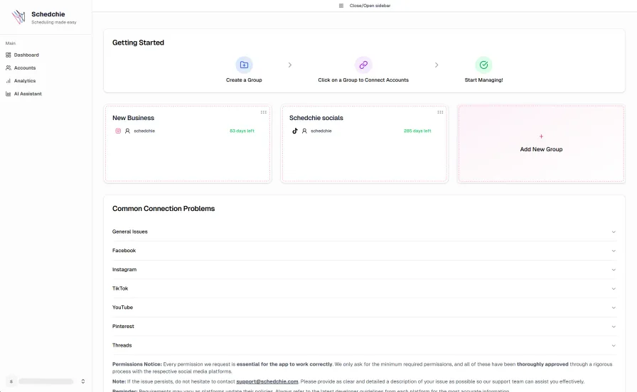 Account Groups Dashboard
