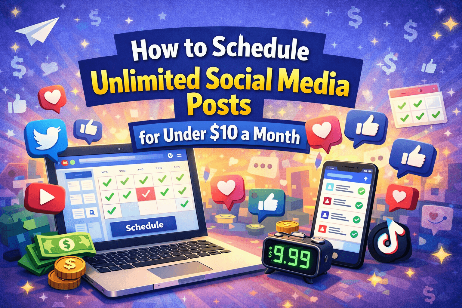 How to Schedule Unlimited Social Media Posts for Under $10 a Month - Featured image